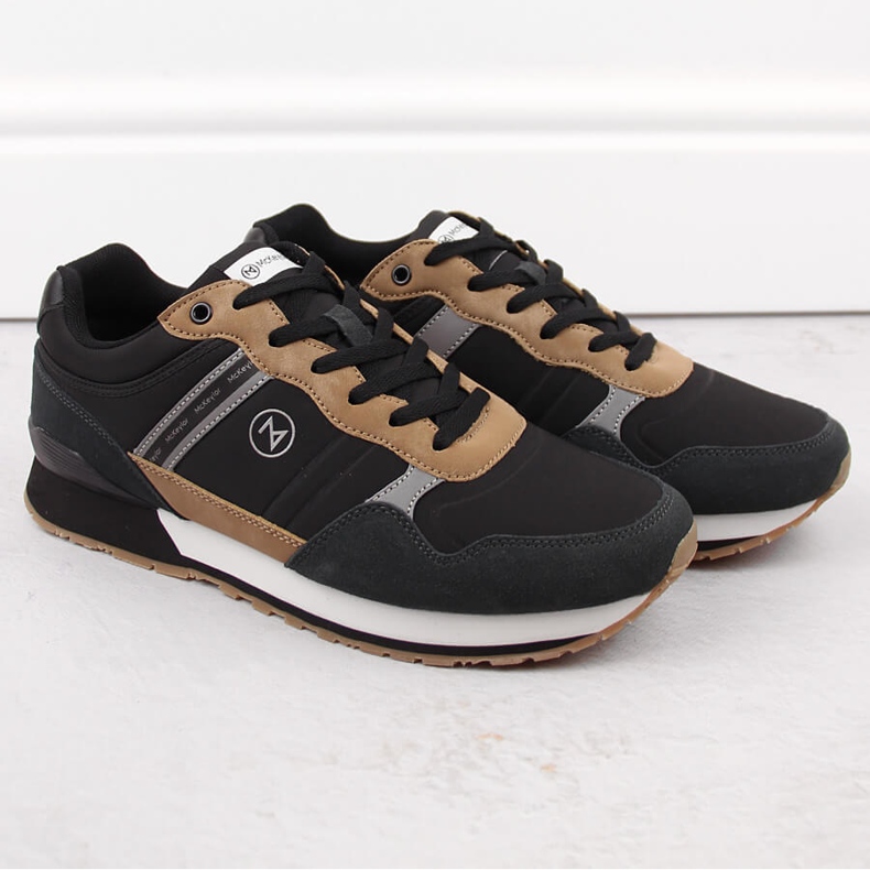Chaussures de sport pour hommes en cuir noir McKeylor 74111 le noir 1 Chaussures de sport pour hommes en cuir noir McKeylor 74111 le noir 1