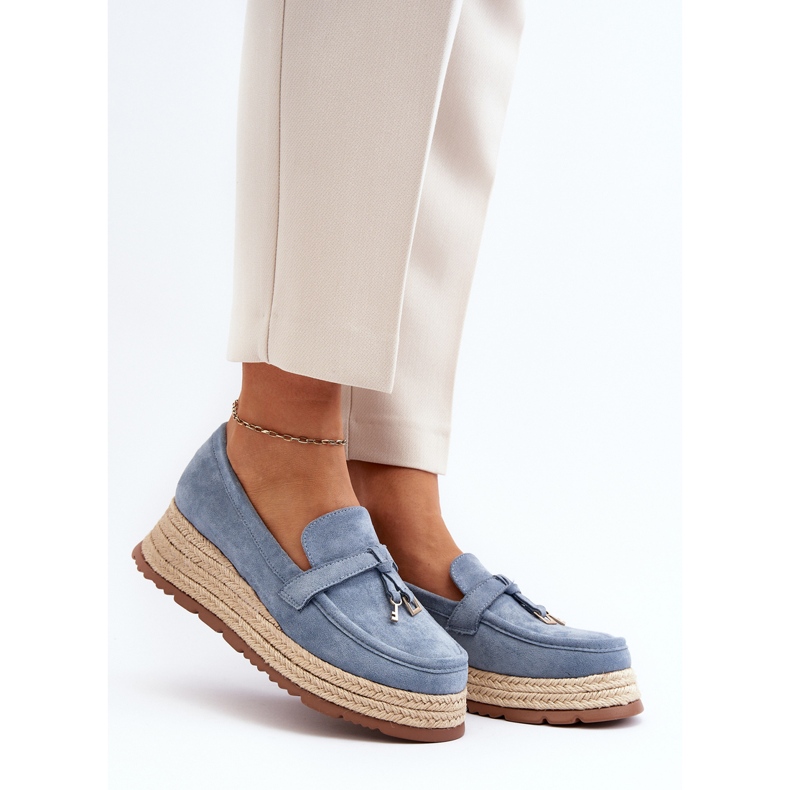 Mocassins pour femmes à semelle tressée, bleu Torresia 2 Mocassins pour femmes à semelle tressée, bleu Torresia 2