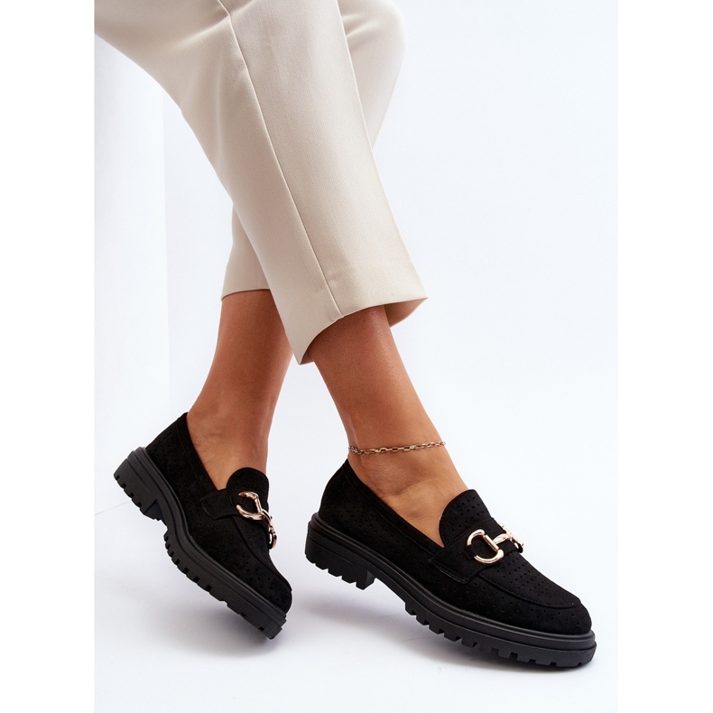 Mocassins Femme Ajourés Avec Décoration, Noir Talesse 2