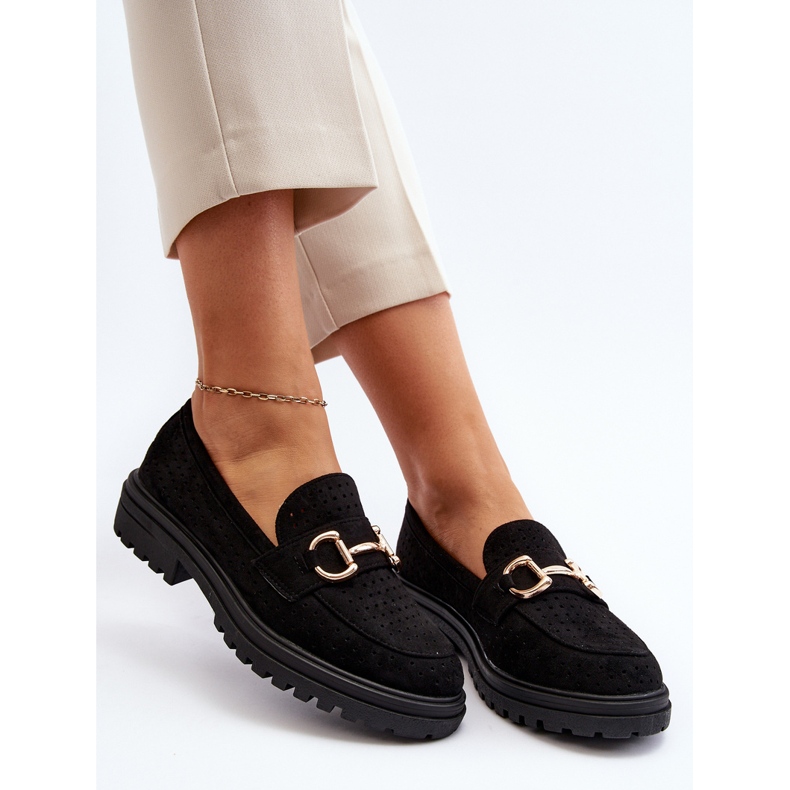 Mocassins Femme Ajourés Avec Décoration, Noir Talesse le noir 1