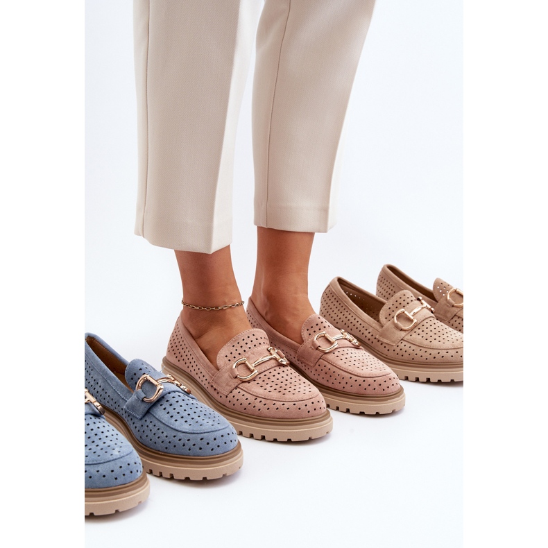 Mocassins Femme Ajourés Avec Décoration, Rose Talesse 1