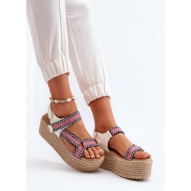 Sandales Femme Sur Semelle Massive Tressée, Blanc Luminea blanche 1 Sandales Femme Sur Semelle Massive Tressée, Blanc Luminea blanche 1