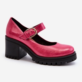 Zazoo 20166 Escarpins En Cuir Verni Fuchsia rose 2
