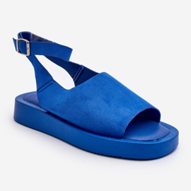 Sandales à plateforme confortables pour femmes, bleu rubis 1