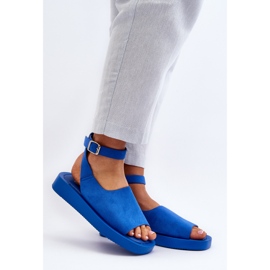Sandales à plateforme confortables pour femmes, bleu rubis 2