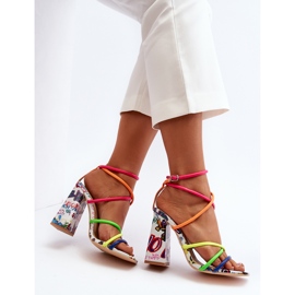 Sandales à Talons Tendance Multicolore Josette rose 1