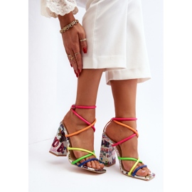Sandales à Talons Tendance Multicolore Josette rose 2
