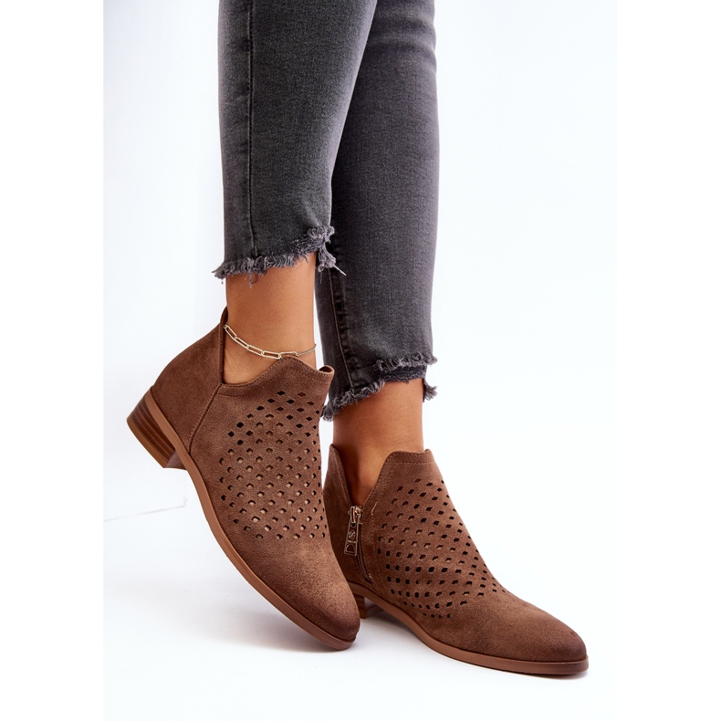 Vinceza Bottes plates Janetris Low marron pour femmes brun 2