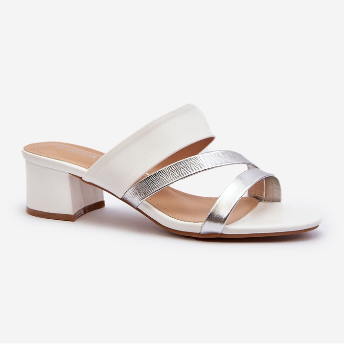 Tongs à Talon Bas pour Femme Blanc Rosila 1