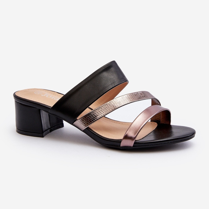 Tongs à talon bas pour femmes noires Rosila le noir 1