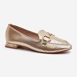 Mocassins Pour Femmes À Talon Plat Avec Décoration Dorée Iluvana 1