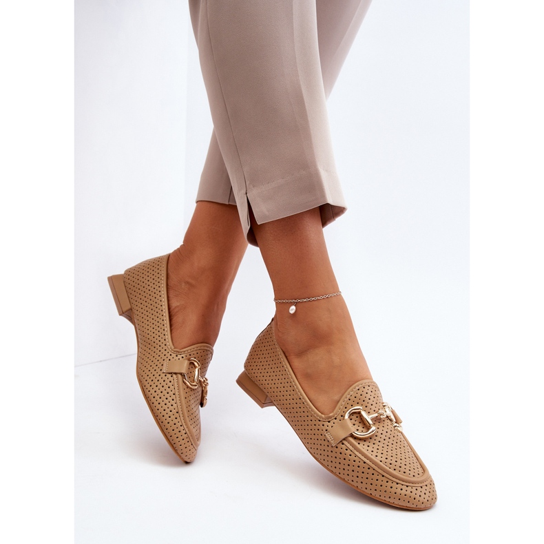 Mocassins pour femmes à talon plat avec décoration Iluvana camel brun 1 Mocassins pour femmes à talon plat avec décoration Iluvana camel brun 1