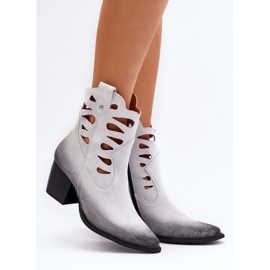Bottines En Cuir Avec Découpes Maciejka 06412-11 Blanc blanche 3