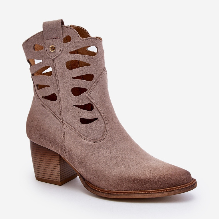 Bottines En Cuir Avec Découpes Maciejka 06412-04 Beige 2