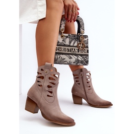 Bottines En Cuir Avec Découpes Maciejka 06412-04 Beige 1