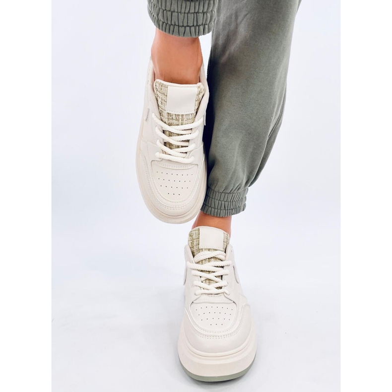 Motimes Baskets femme Beige Vert pastel 1 Motimes Baskets femme Beige Vert pastel 1