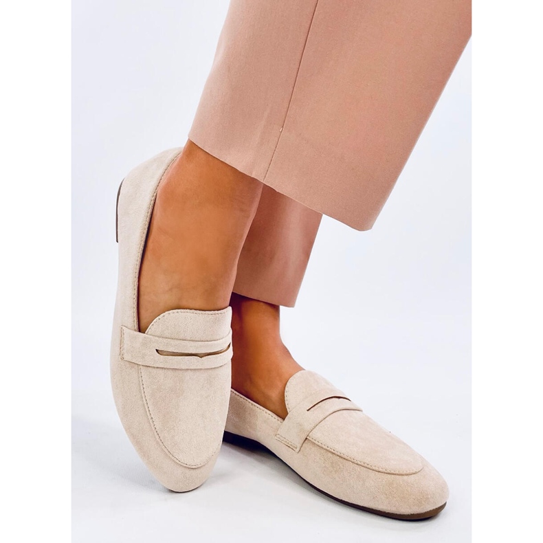 Mocassins femme Nair Beige 2