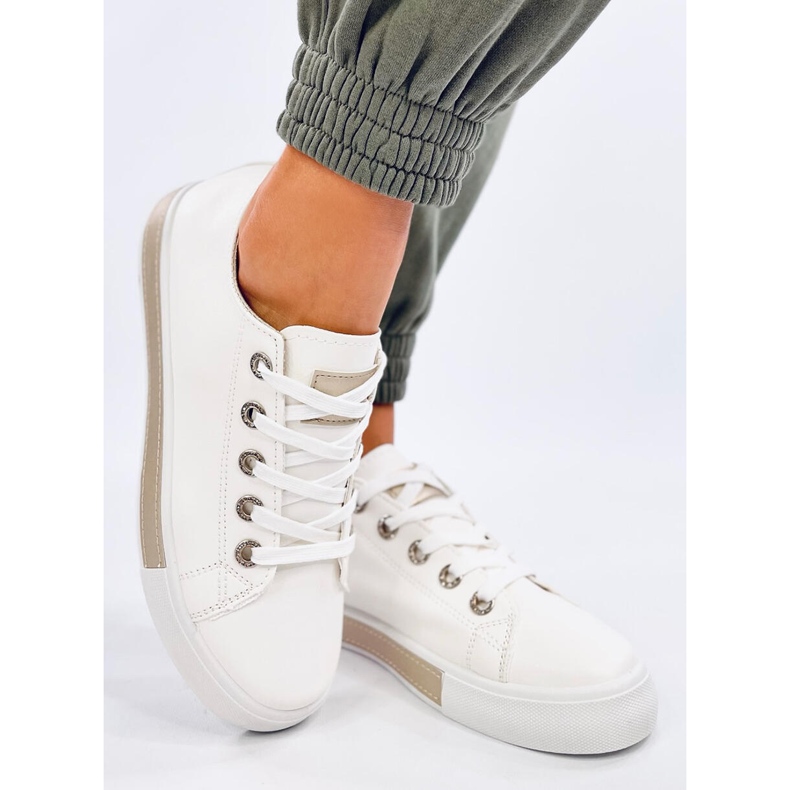 Baskets femme Rounds Or Blanc 2