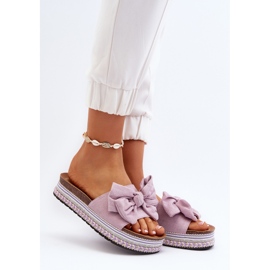 Tongs à plateforme avec nœud pour femme, violet Evatria 2 Tongs à plateforme avec nœud pour femme, violet Evatria 2