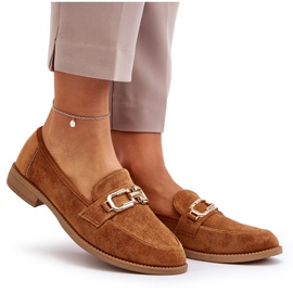 Mocassins Femme En Daim À Talons Plats Camel Misal brun 12