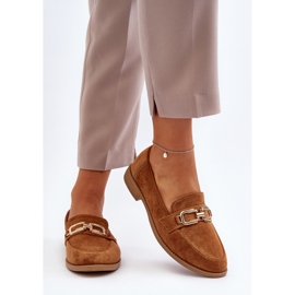 Mocassins Femme En Daim À Talons Plats Camel Misal brun 11