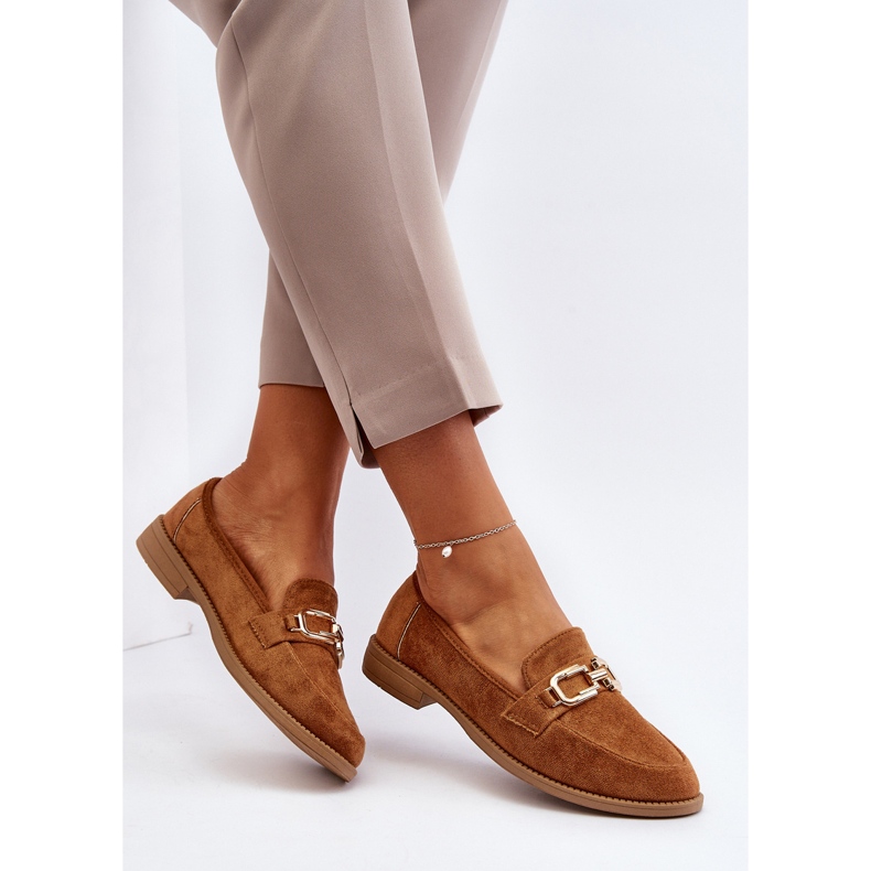 Mocassins Femme En Daim À Talons Plats Camel Misal brun 1