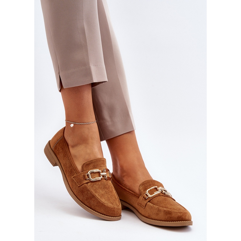 Mocassins Femme En Daim À Talons Plats Camel Misal brun 2