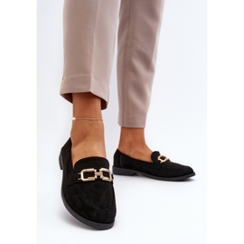 Mocassins plats en daim pour femmes, Misal noir le noir 4
