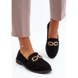 Mocassins plats en daim pour femmes, Misal noir le noir 5