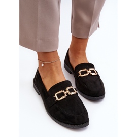 Mocassins plats en daim pour femmes, Misal noir le noir 6