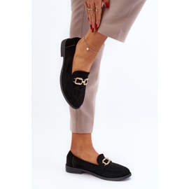 Mocassins plats en daim pour femmes, Misal noir le noir 8