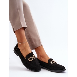 Mocassins plats en daim pour femmes, Misal noir le noir 9
