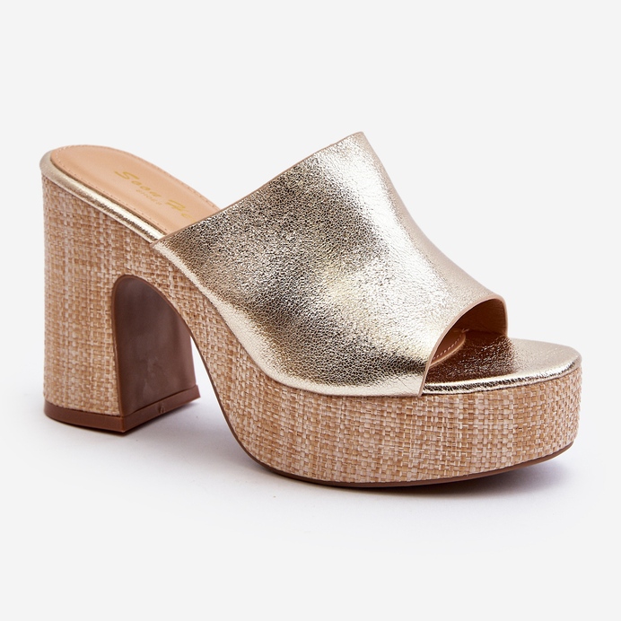 Sandales à talons hauts pour femmes, dorées Siobhan 2