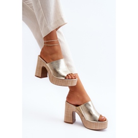 Sandales à talons hauts pour femmes, dorées Siobhan 1