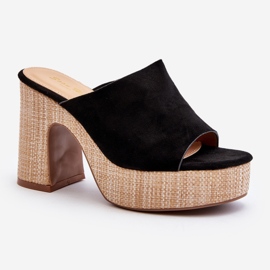 Chaussons pour femmes à talons hauts, noir, Siobhan le noir 1