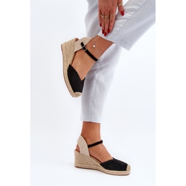 Sandales compensées espadrilles en daim avec tresse, noir Raylin le noir 3