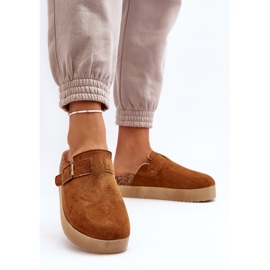 Sabots à plateforme Camel Jorvfia pour femmes brun 3