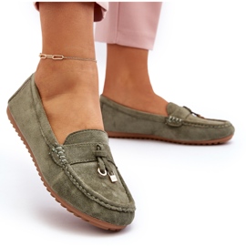 Mocassins Classiques En Daim Pour Femme Vert Ontario 10