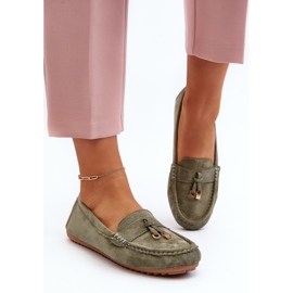 Mocassins Classiques En Daim Pour Femme Vert Ontario 5