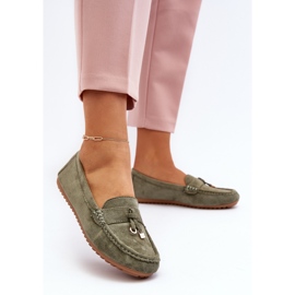 Mocassins Classiques En Daim Pour Femme Vert Ontario 4