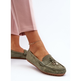 Mocassins Classiques En Daim Pour Femme Vert Ontario 6
