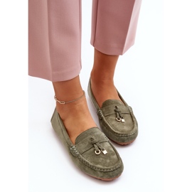Mocassins Classiques En Daim Pour Femme Vert Ontario 7