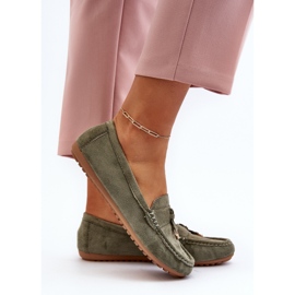 Mocassins Classiques En Daim Pour Femme Vert Ontario 8