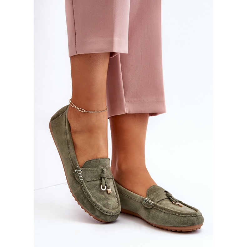 Mocassins Classiques En Daim Pour Femme Vert Ontario 1