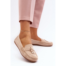 Mocassins Classiques En Daim Pour Femme Beige Ontala 4