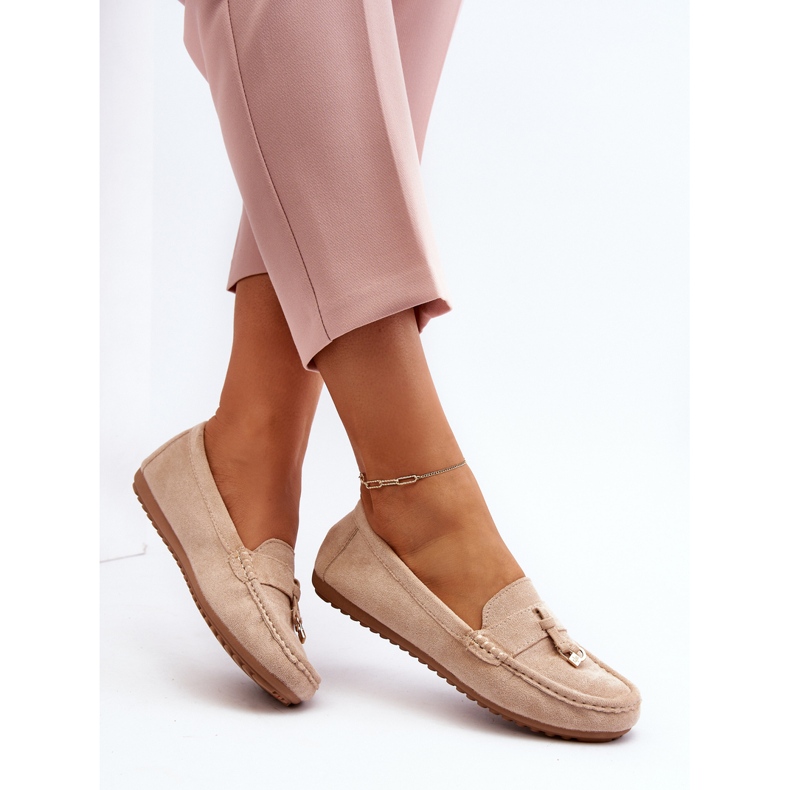 Mocassins Classiques En Daim Pour Femme Beige Ontala 1