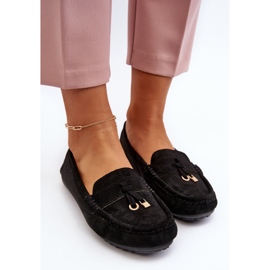 Mocassins classiques en daim pour femmes noirs Ontario le noir 7
