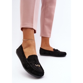 Mocassins classiques en daim pour femmes noirs Ontario le noir 5
