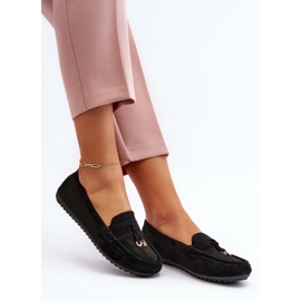 Mocassins classiques en daim pour femmes noirs Ontario 2