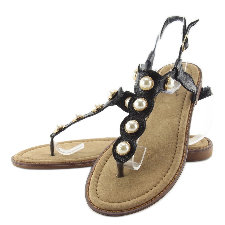 Tongs à grosses perles LL-75 Noir le noir 2